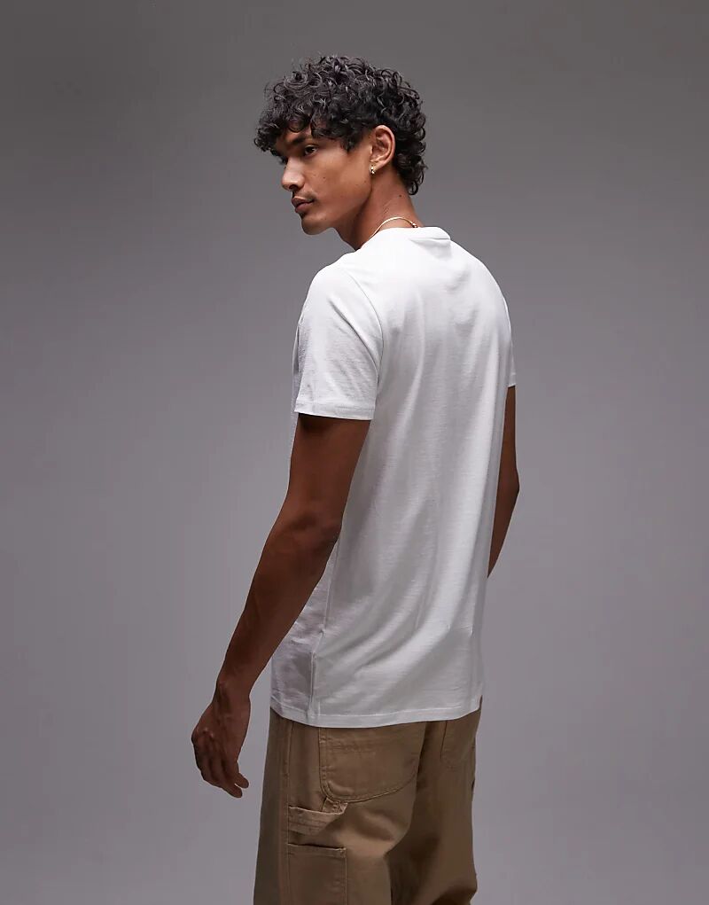 Футболка с логотипом Lacoste Pima белого цвета — фото 3