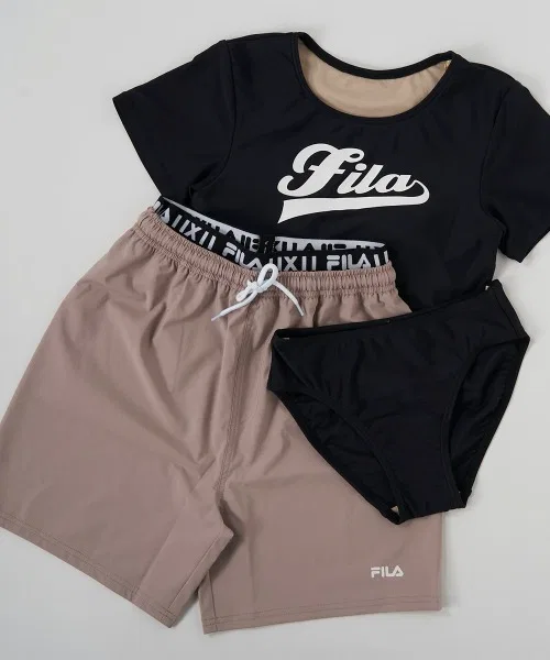 【FILA】Детский короткий купальник-комбинезон из 3 частей