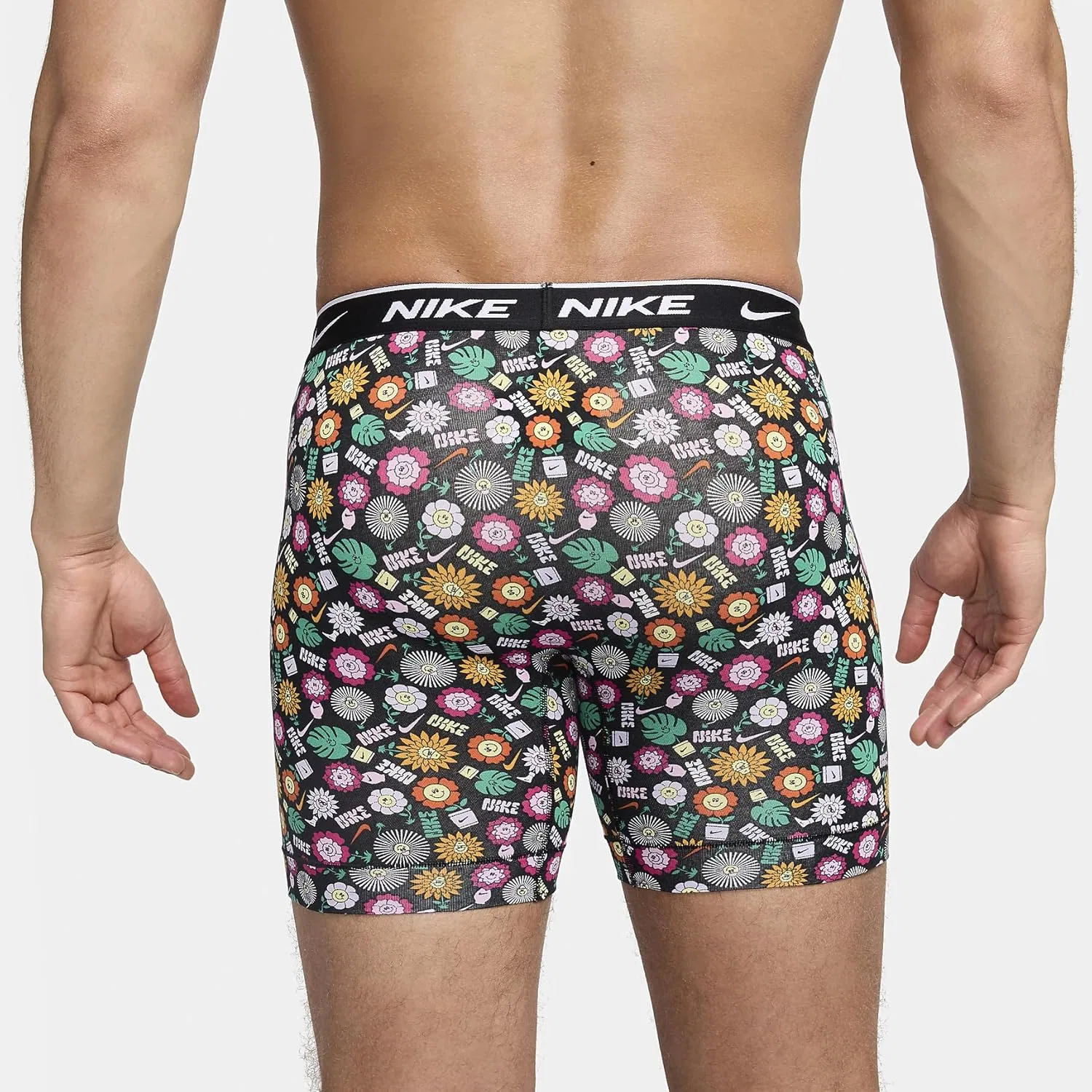 Боксеры дышащие Nike, Awe Floral Print/Blk L.fuchsia Wb/Lt Laser Orange — фото 3