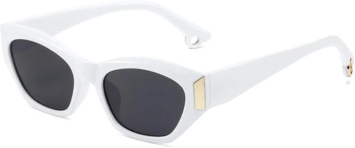 

Солнцезащитные очки в винтажной оправе, модные ретро-очки для женщин, роскошные солнцезащитные очки с защитой от УФ-излучения для мужчин TKKTLLT, White-black