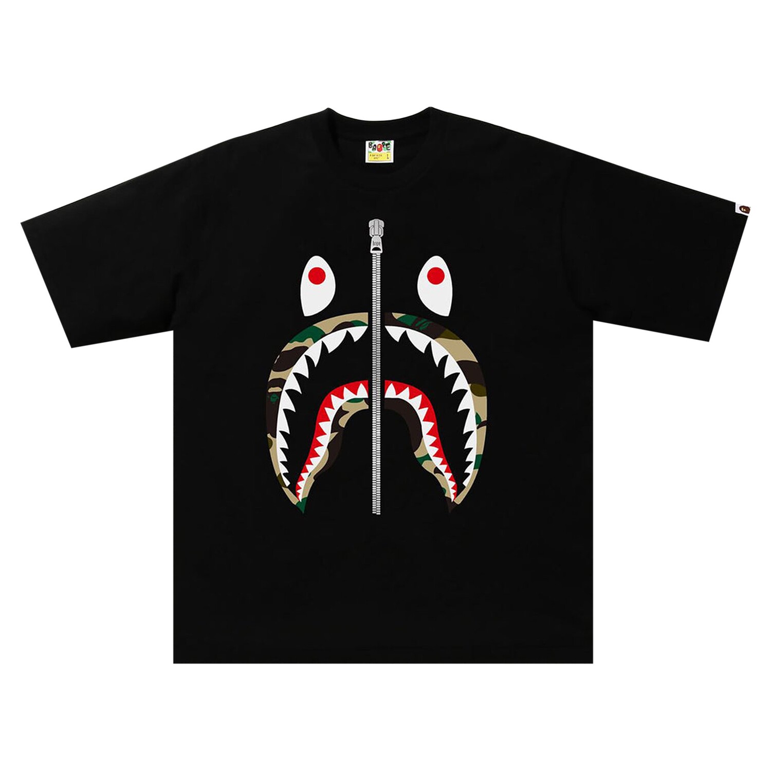 

Свободная футболка BAPE 1st Camo Shark, Черный/Желтый