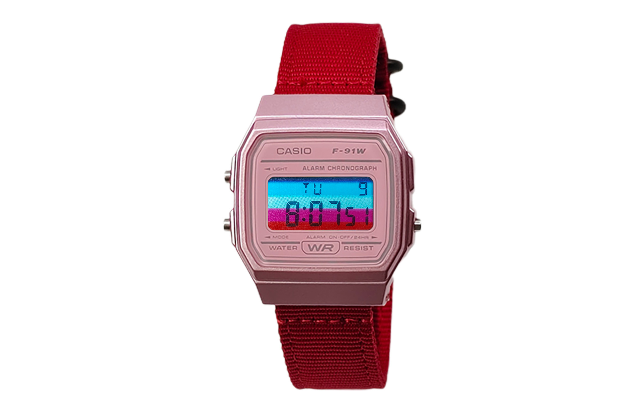 

CASIO Часы Retrofit Series Quartz Movement Nylon Strap Watch Men's Watch Pink Watch Dial