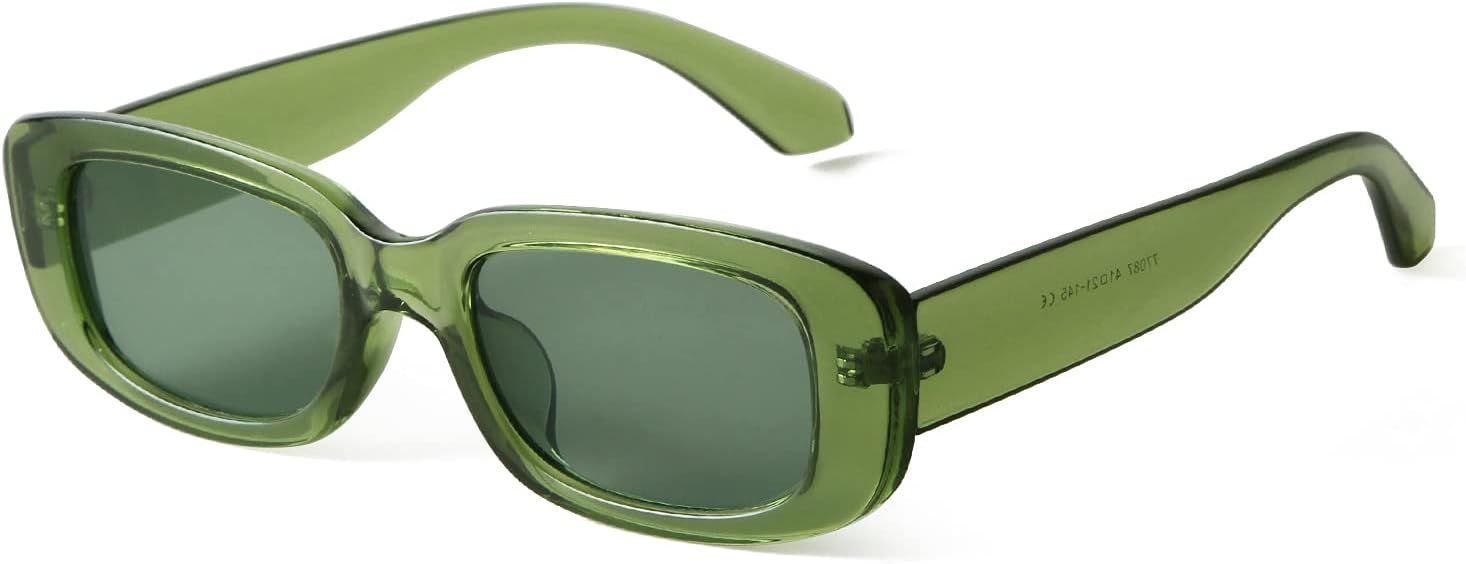 

Солнцезащитные очки ADE WU прямоугольной формы для женщин и мужчин в стиле ретро 90-х, узкие, прямоугольные, модные, в стиле Y2K, унисекс, стильные, Transparent Green Frame Green Lens