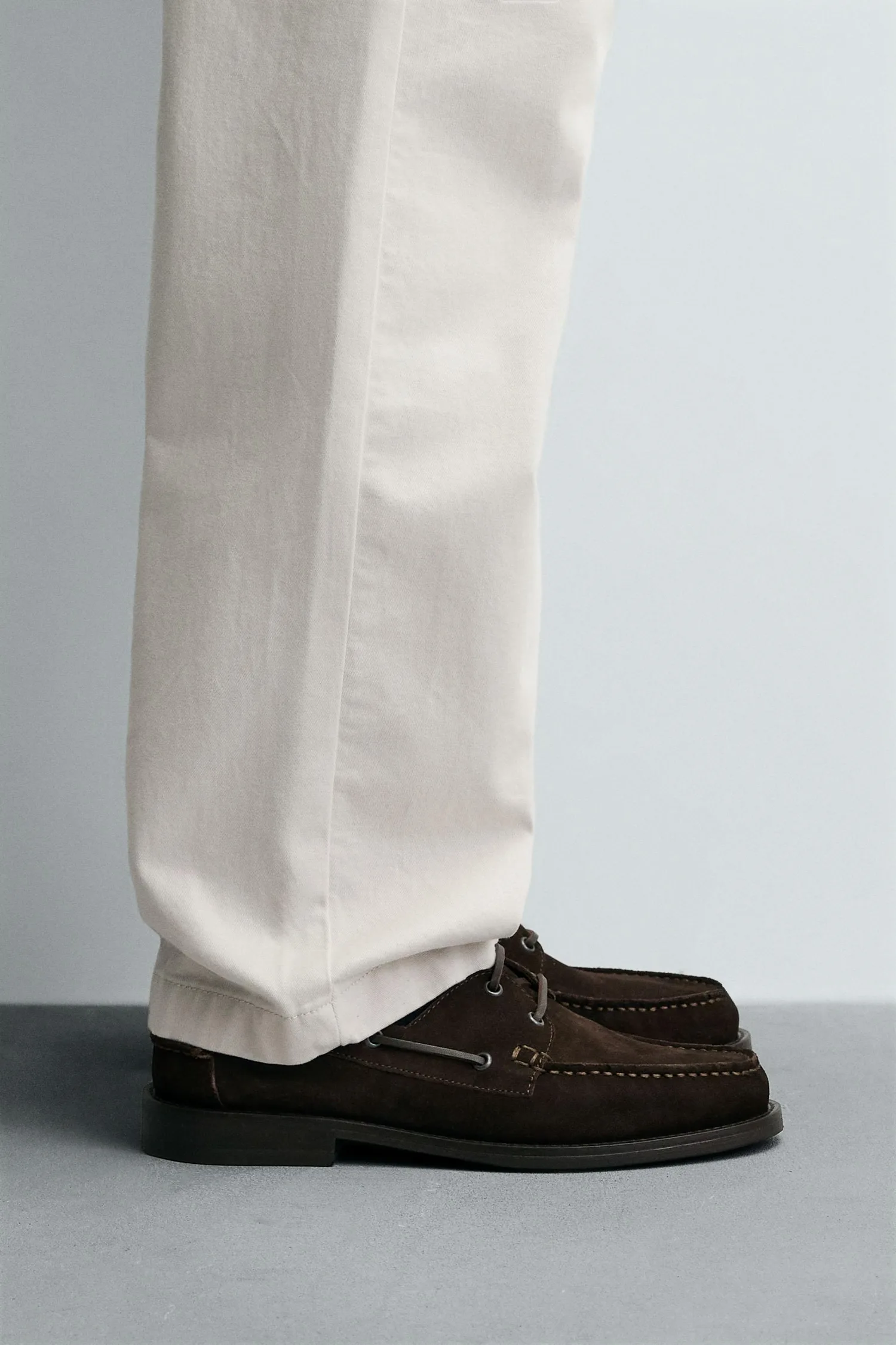 Туфли limited edition split suede deck shoes Zara, коричневый