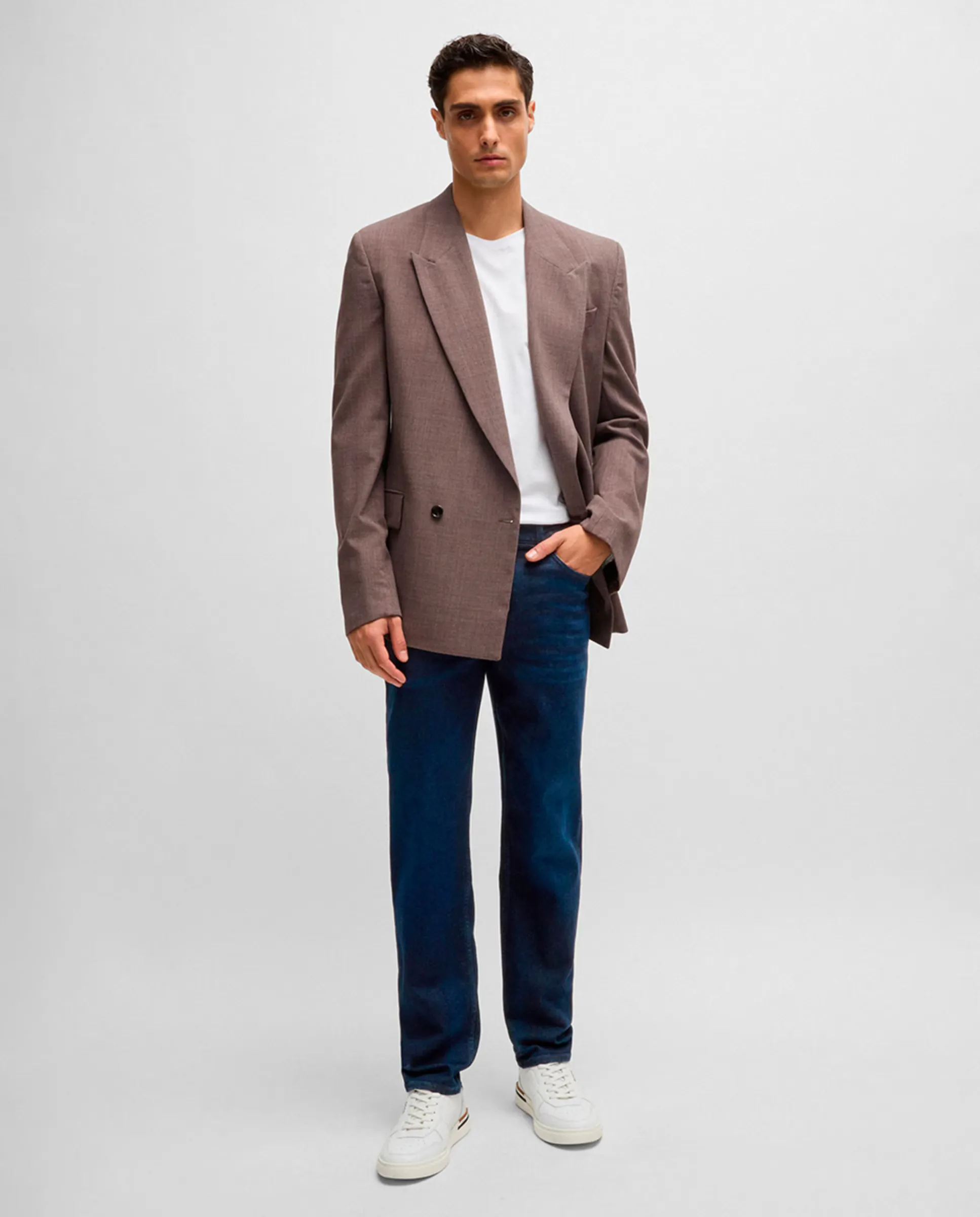 

Джинсы Maine regular fit из денима supersuave Boss, темно-синий