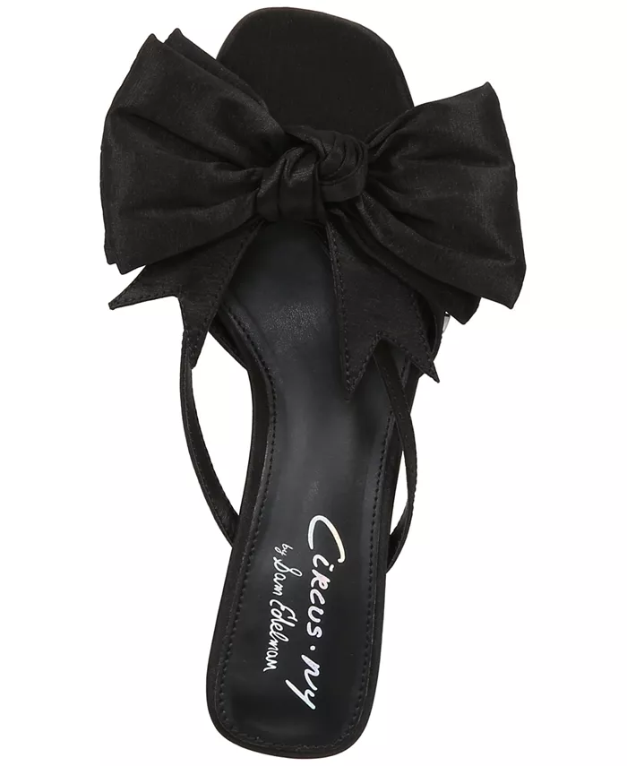 Женские босоножки на низком каблуке Natalina Bow с бантом Circus NY by Sam Edelman, черный — фото 4