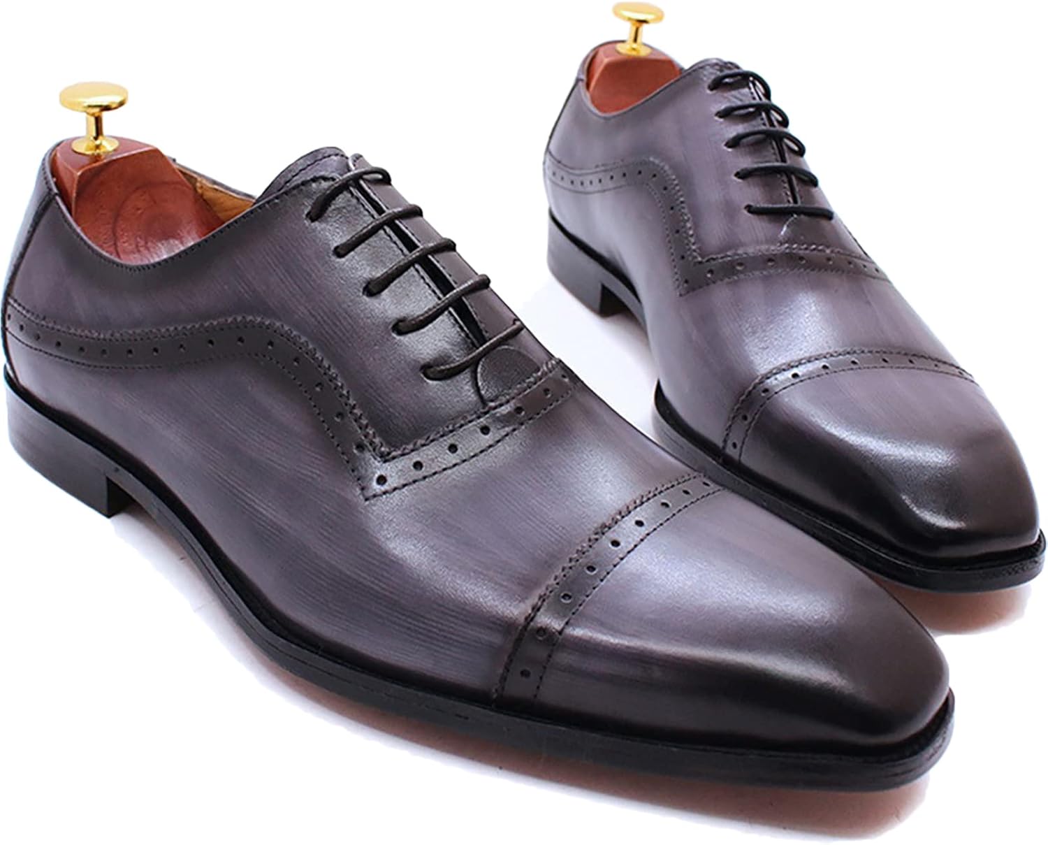 

Мужские кожаные броги с шнуровкой, оксфорды с крыловидной носовой частью, винтажные броги, офисная формальная обувь для свадьбы и деловых мероприятий, черные, размер 45 Generic