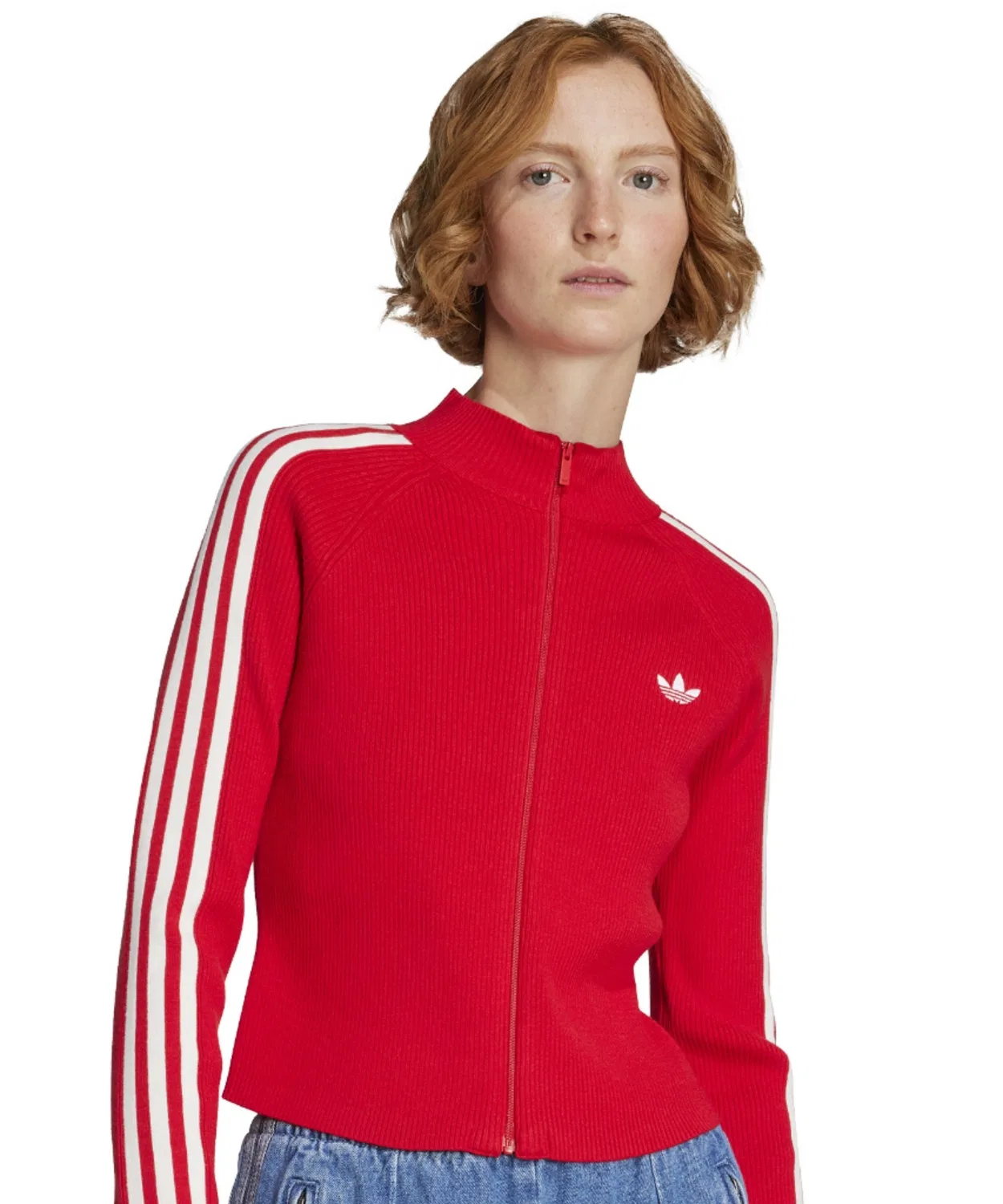 Трек-топ adidas ADICOLOR Slim Knit красный — фото 3