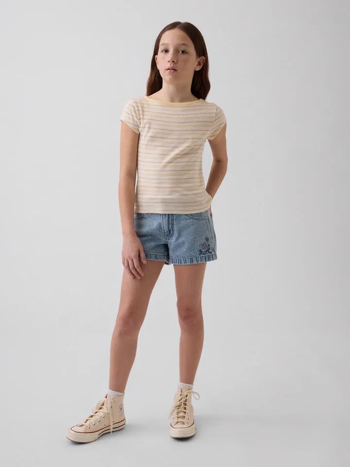Шорты джинсовые прямые GAP, синий