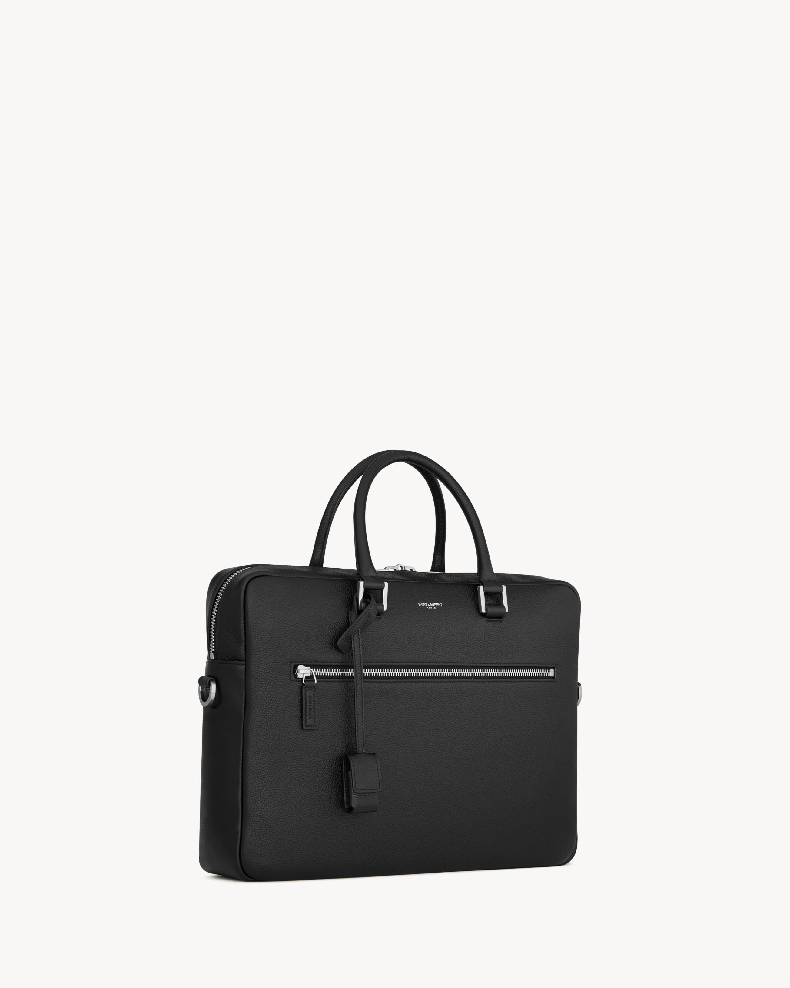 Портфель Sac de Jour из зернистой кожи Saint Laurent, черный — фото 4