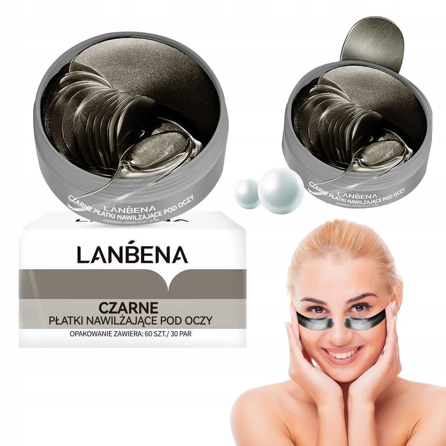 

Lanbena 60 шт. гидрогелевые патчи для глаз Black Pearl