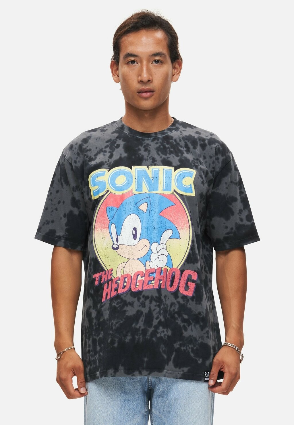

Футболка с принтом SONIC THE HEDGEHOD Re:Covered, цвет washed black