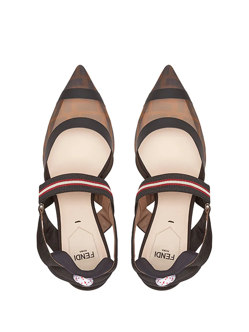 Туфли Colibrì с ремешком на пятке и логотипом FF FENDI, черный — фото 4