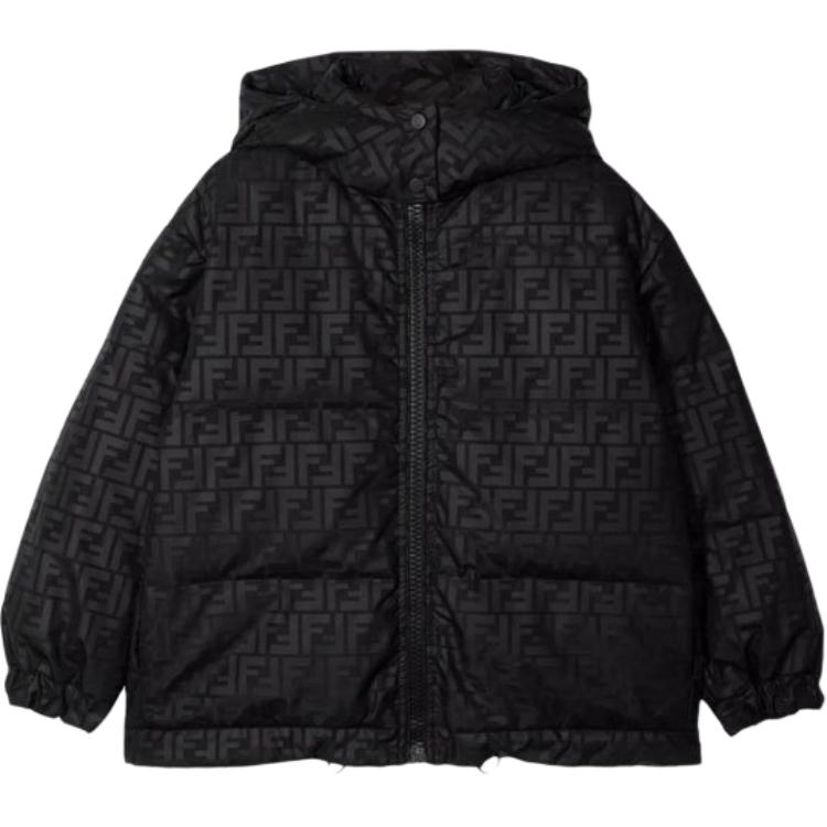 

Утепленная курка приталенная Kids' FENDI, черный