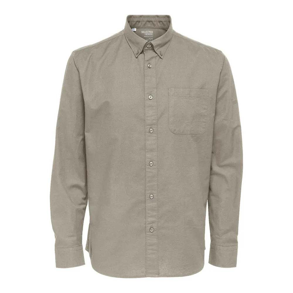 

Рубашка Selected Regrick Oxford Flex, серый