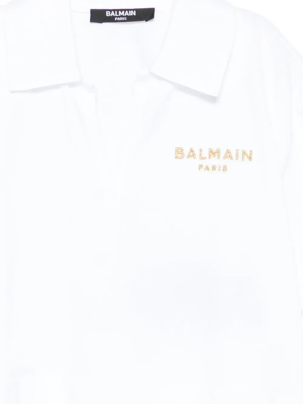 Рубашка поло с короткими рукавами Balmain Kids, белый — фото 3