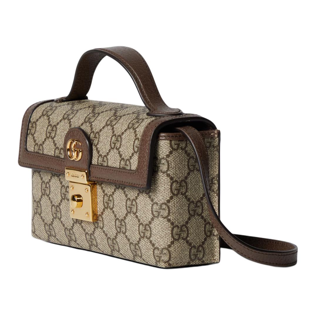 Мини-сумка через плечо GUCCI Ophidia из канваса с кожаными деталями — фото 2