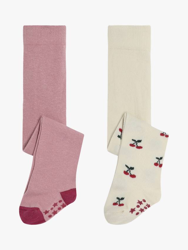 

Детские хлопчатобумажные колготки JoJo Maman Bébé, цвет Pink/Cream