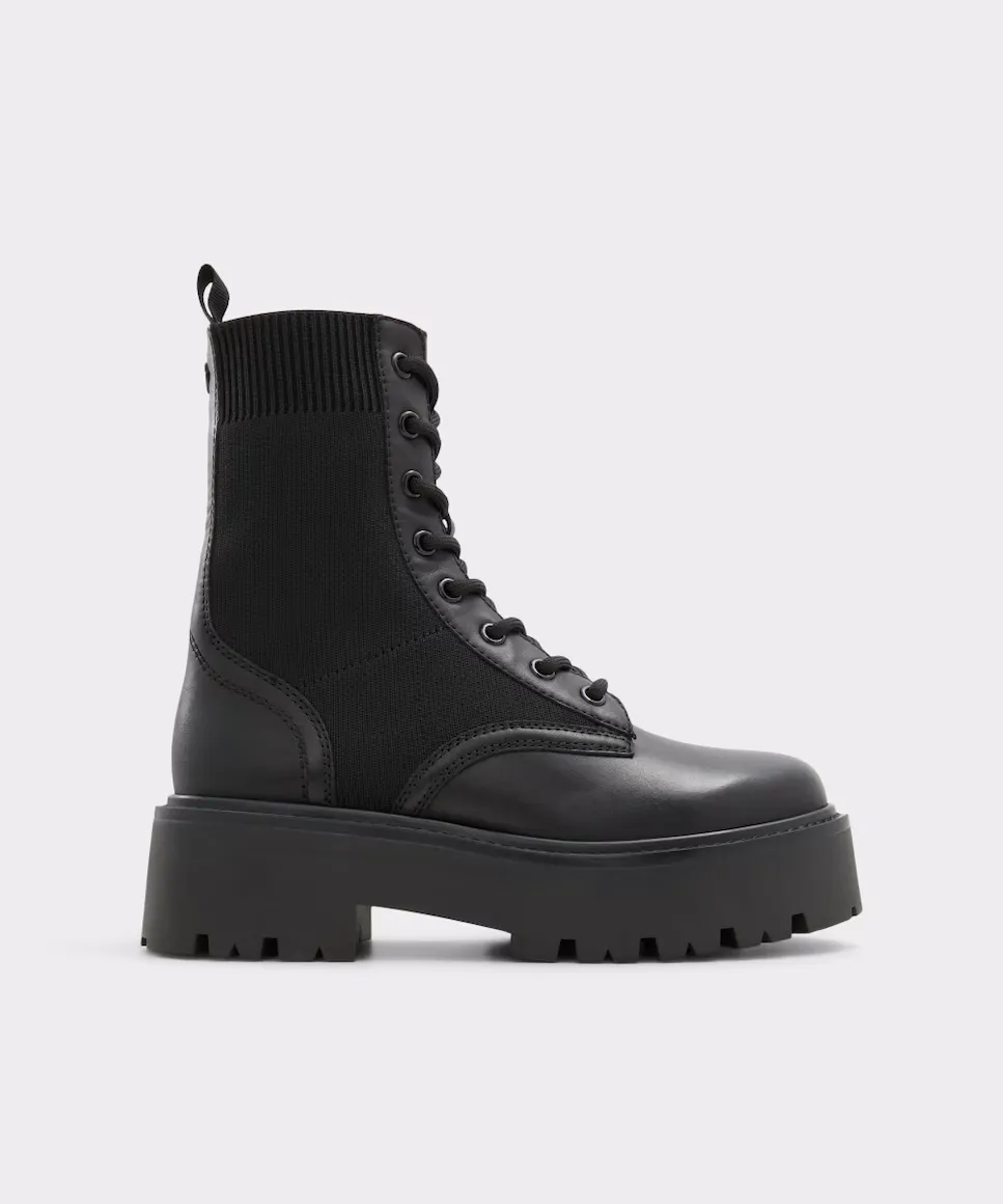 

Женские кожаные ботильоны с круглым носком Aldo, черный