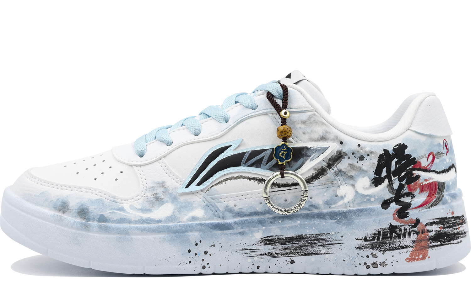 

ЛиНинг Амортизирующие Противоскользящие Низкие Кроссовки для Скейтбординга Мужские Бело-Серо-Синие, Сине-Серые