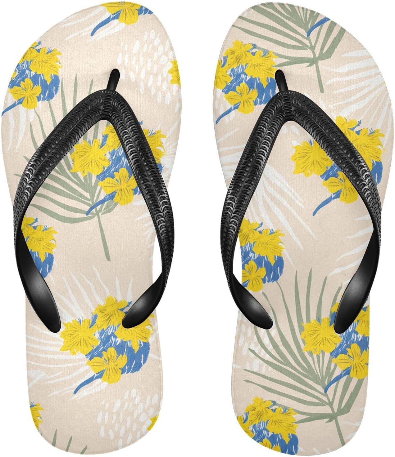 

Вьетнамки с листьями гибискуса и пальмы бежевого цвета, пляжные шлепанцы, резиновые нескользящие летние тапочки для женщин и мужчин Sinestour