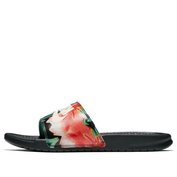 Тапочки benassi jdi print 'black floral' Nike, черный