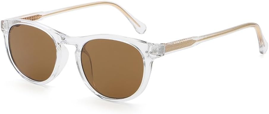 

Солнцезащитные очки из ацетата, модные, с защитой от УФ-излучения UV400, женские, коричнево-зеленые, унисекс, круглые, для мужчин, подарочные товары WNCKSQ, Clear With Brown