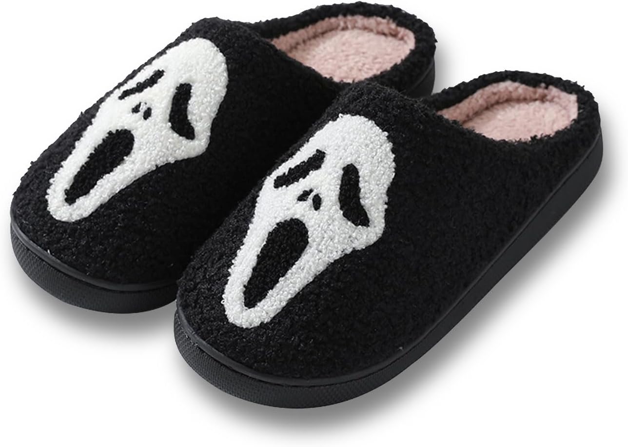 

Рождественские тапочки Titype, милые праздничные тапочки, теплые домашние тапочки для женщин и мужчин, пушистые тапочки для улицы и дома, тапочки для спальни, домашняя обувь для дам, черный