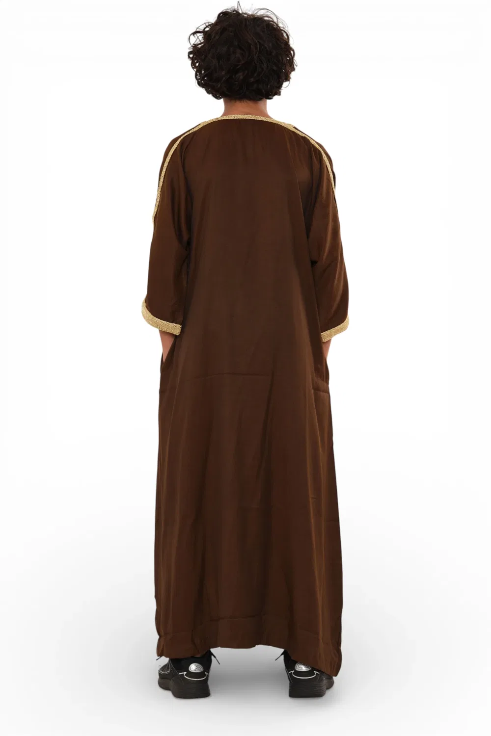 Arabic Thobes Детский халат для мальчиков Рамадан, коричневый марокканский халат Тобе Джеллаба Гандура Ид Джубба - K-HM67 — фото 4