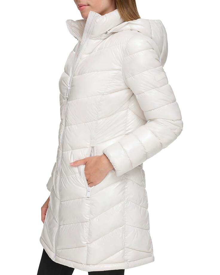 

Пуховик Calvin Klein Chevron Walker Puffer, цвет Silver Smoke