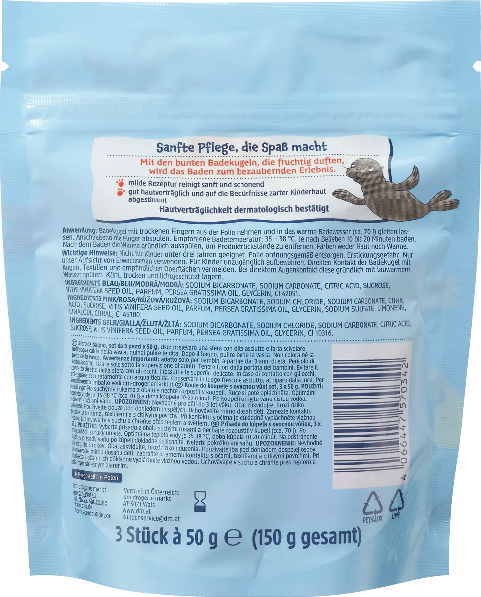 Детская добавка для ванны Бомбочки для ванны Bli-Bla-Blubber 3 шт. SauBär — фото 2