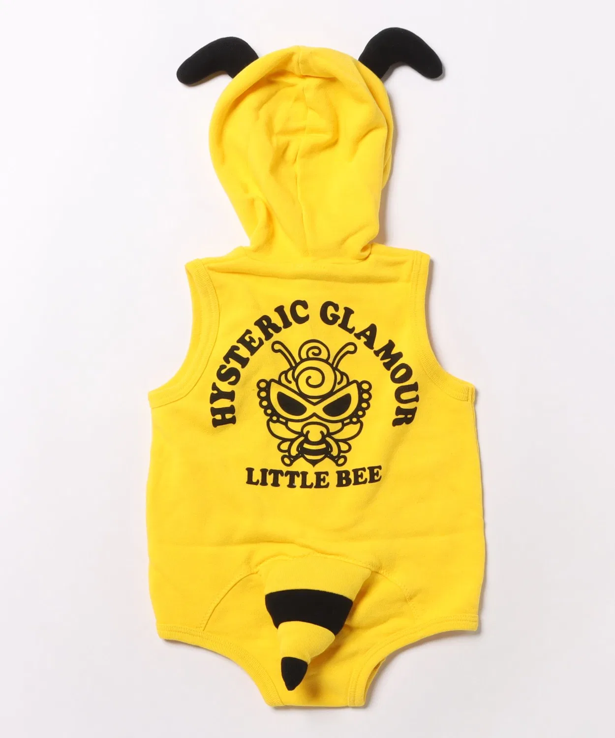 Ромпер LITTLE BEE из футера с рожками и хвостиком, черный — фото 3