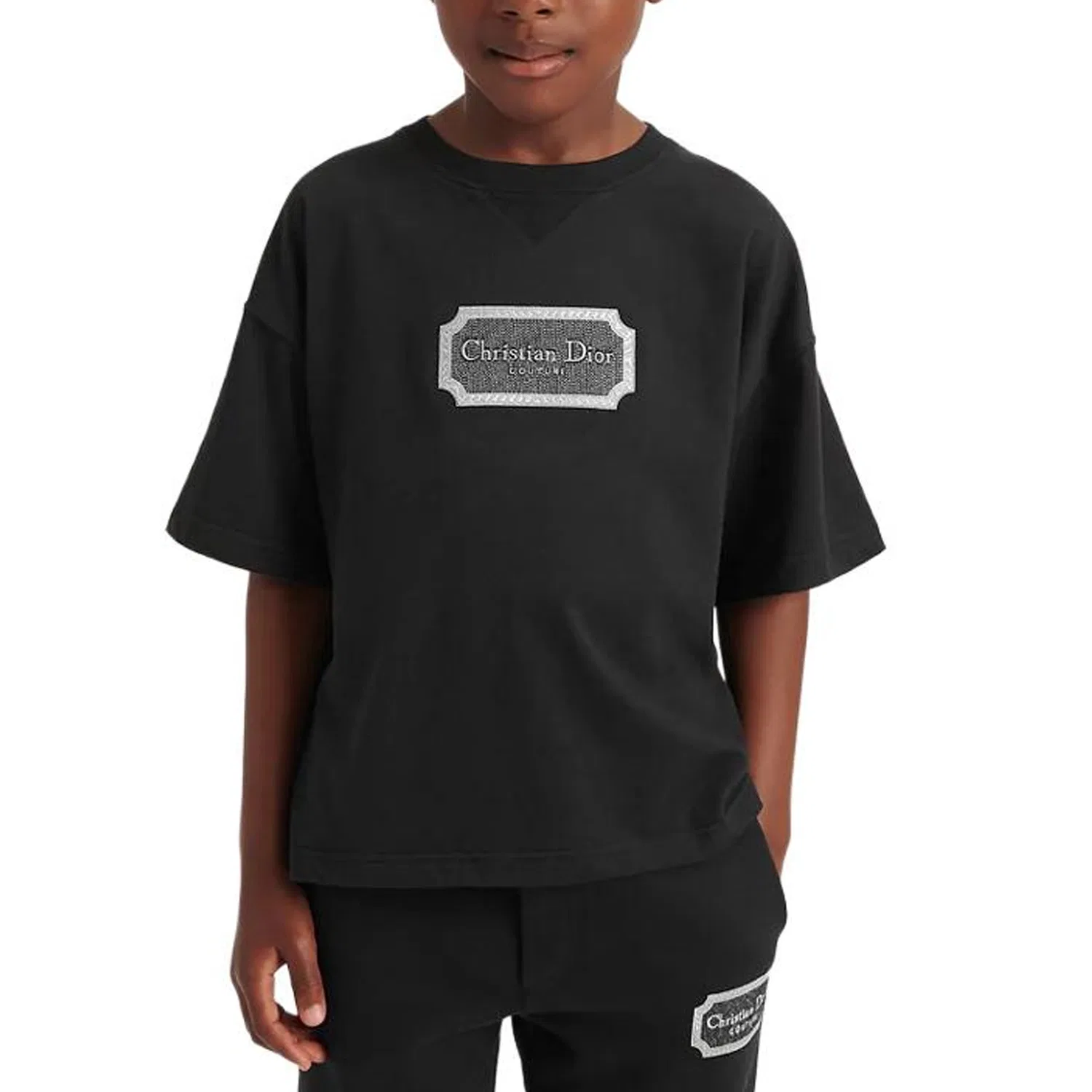 Футболка детская DIOR Kids Crew Neck Moderate черная — фото 4