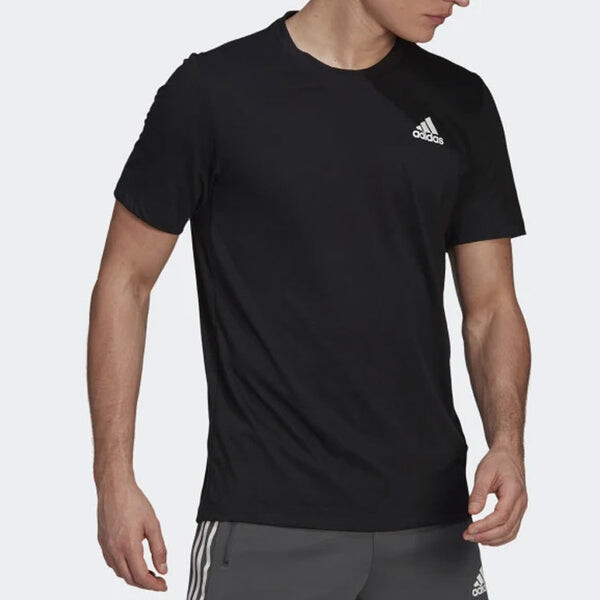 Футболка adidas Solid Color Logo Round Neck Pullover Short Sleeve Black, мультиколор — фото 4