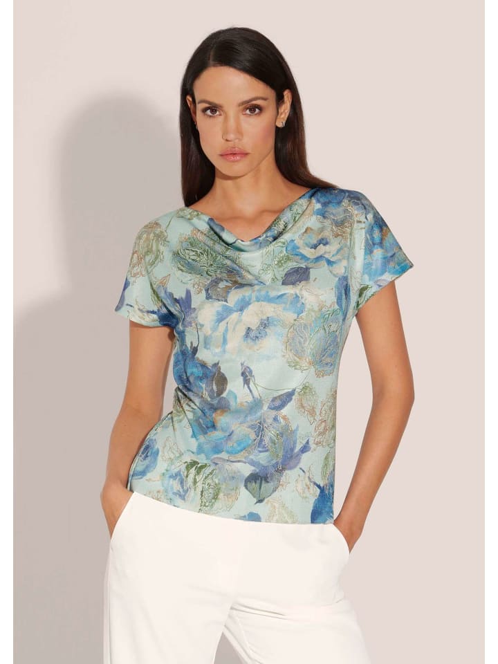 

MADELEINE Свитер с уникальным принтом светло-зеленого цвета / многоцветный