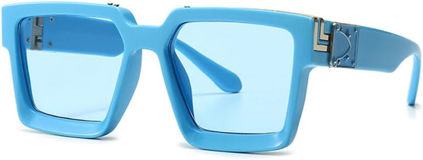 

Ретро солнцезащитные очки для женщин, летние модели, конфетные цвета, модные серебристые зеркальные очки, мужские очки с защитой от УФ-излучения UV400 HYYZZC, Blue Blue