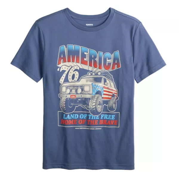 

Футболка с коротким рукавом и принтом для мальчиков 8-20 лет на каждый день Sonoma Goods For Life, цвет america truck navy