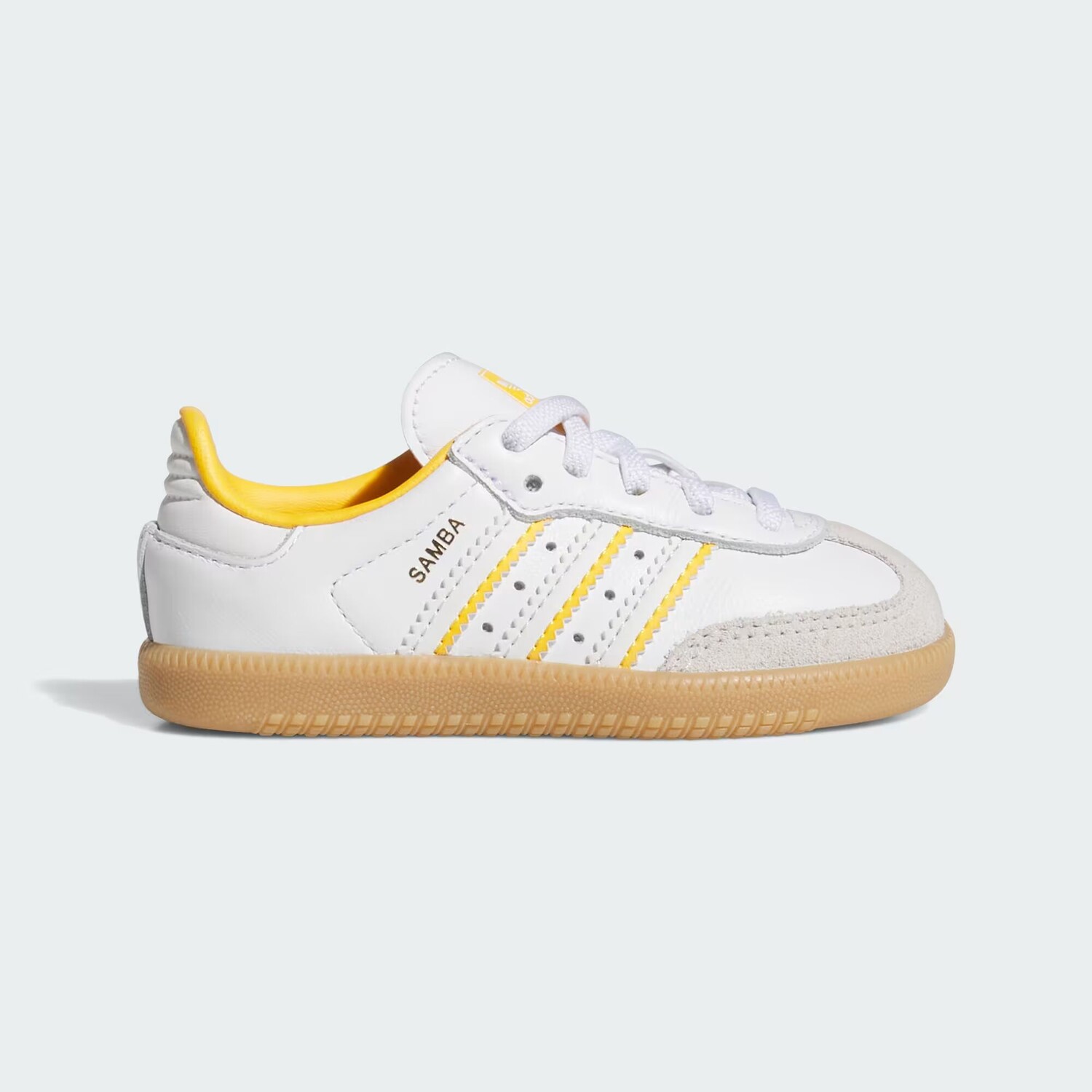 

Детская обувь Samba OG на эластичной шнуровке Adidas, цвет Crystal White/Cloud White/Crew Yellow