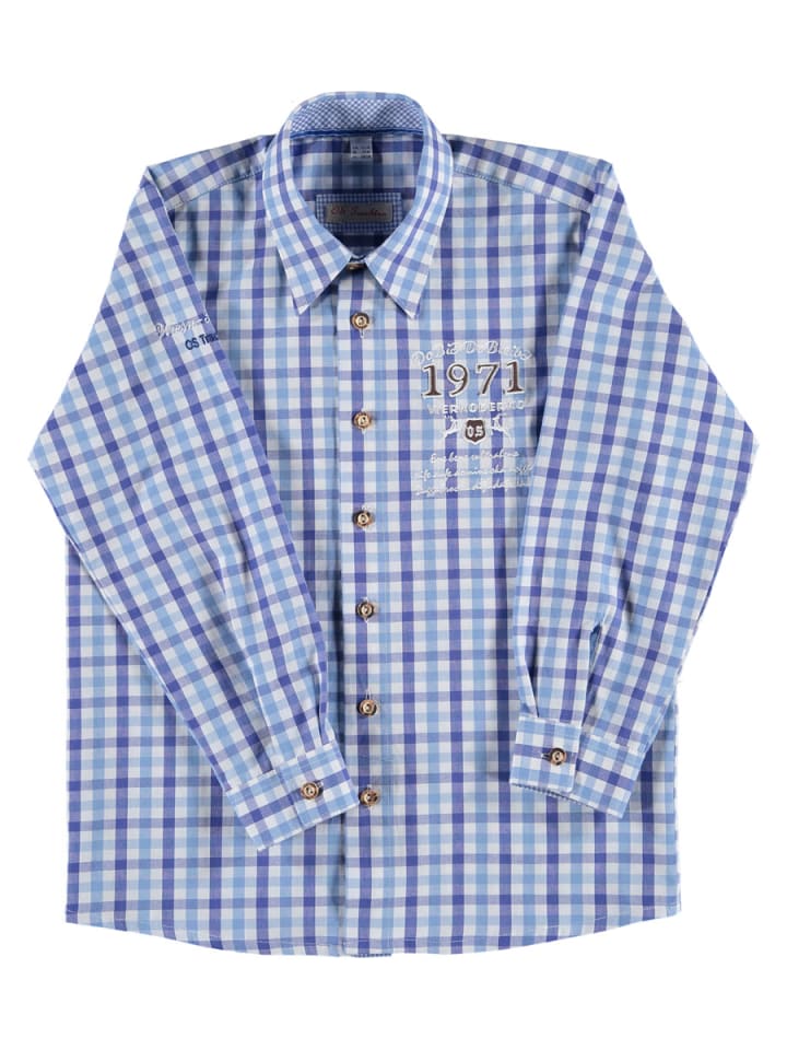 

Детская традиционная рубашка Trayor, средне-синего цвета OS-Trachten