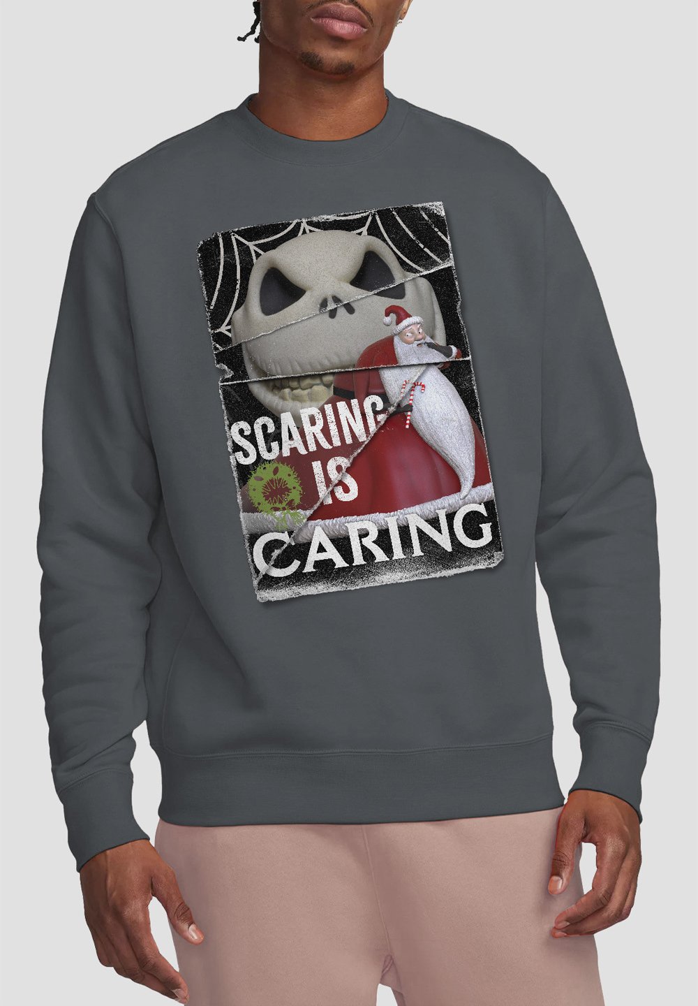 

Толстовка THE NIGHTMARE BEFORE CHRISTMAS SCARING IS CARING Disney, антрацит