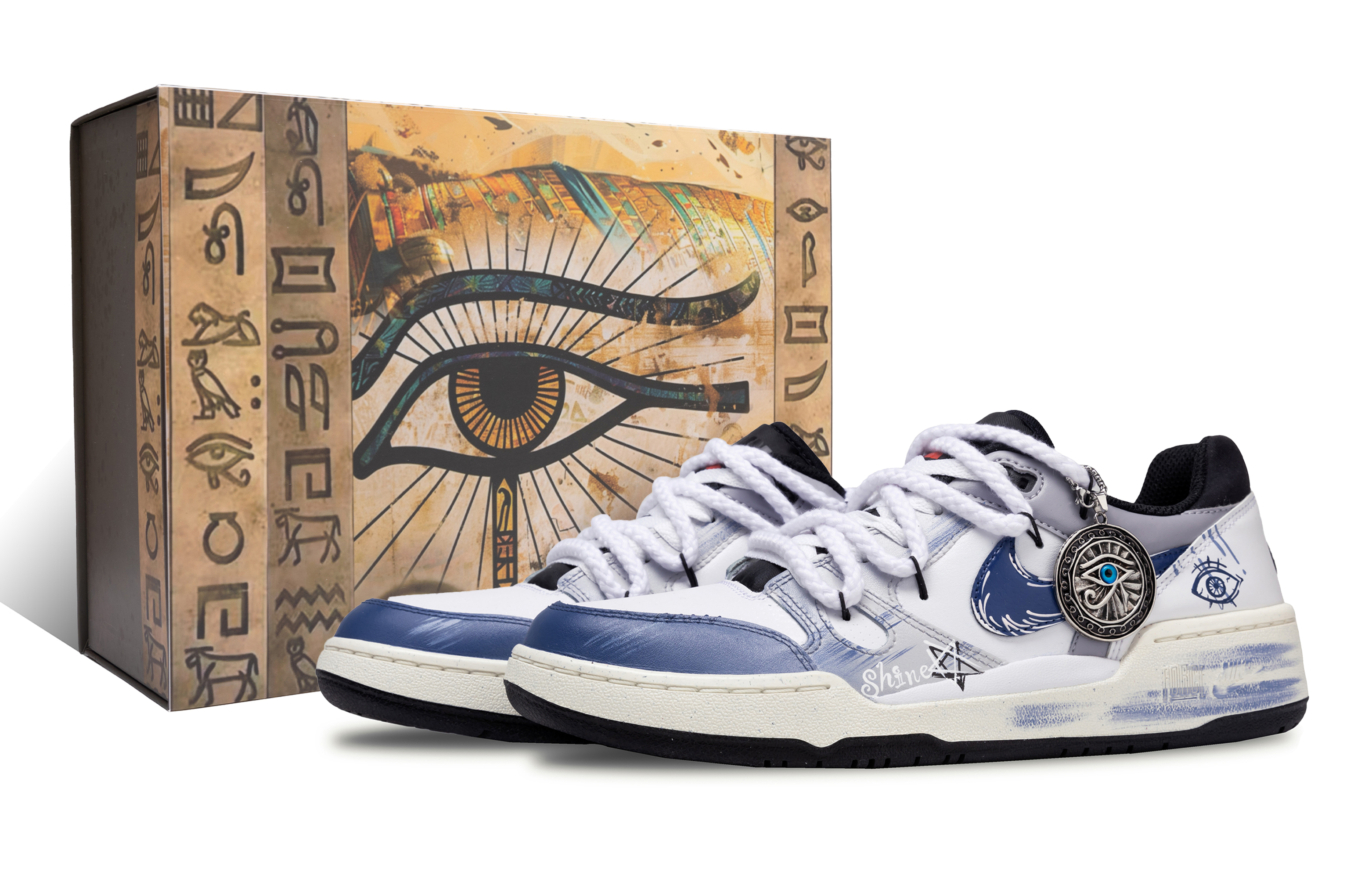 

Nike Кроссовки для скейтбординга Full Force Star In The Eye с низкой амортизацией, мужские, сине-белые