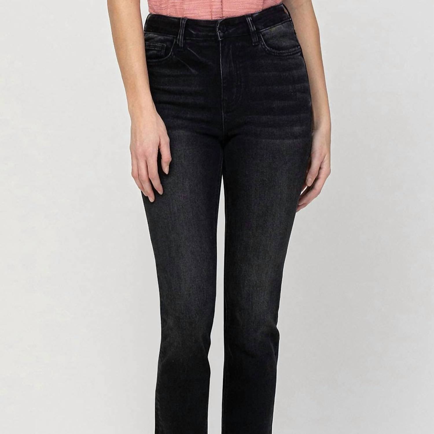 

Джинсы Jeanne High Rise Slim Straight черного цвета VERVET BY FLYING MONKEY