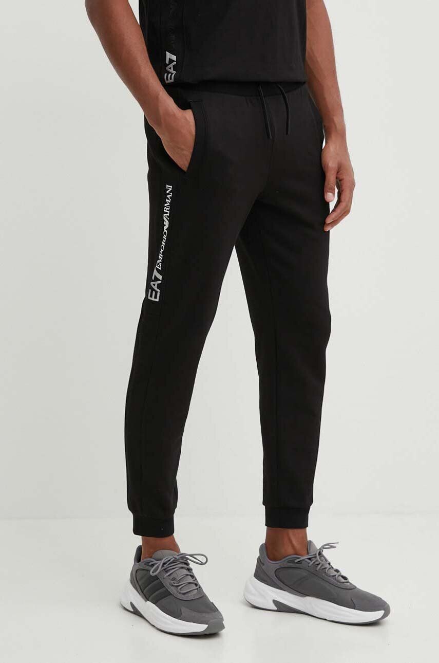 

Хлопковые спортивные брюки EA7 Emporio Armani, черный