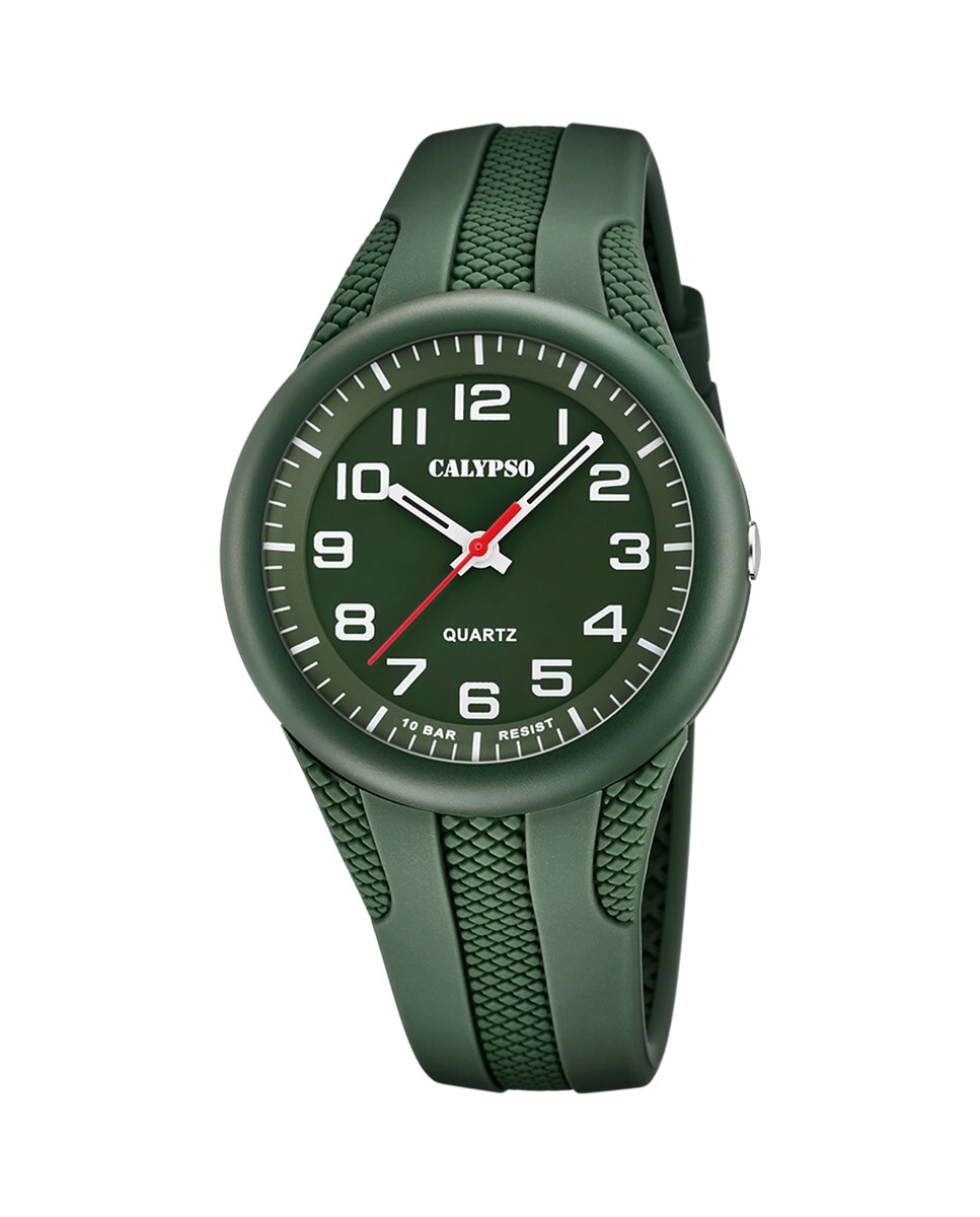 

K5835/2 Мужские часы из зеленого каучука в уличном стиле Calypso, зеленый