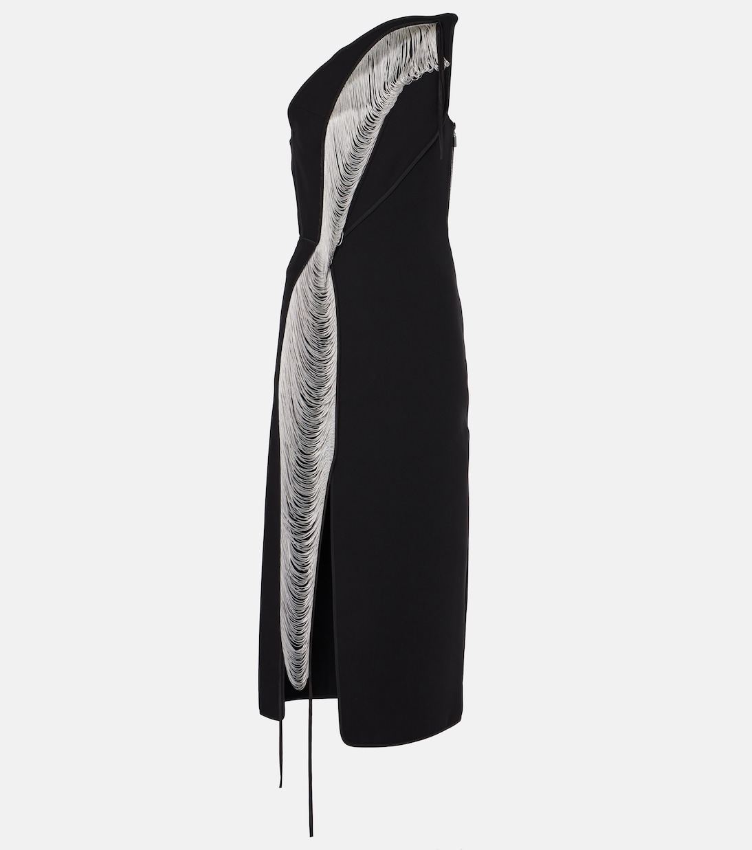 

Платье миди с бахромой Maticevski, черный