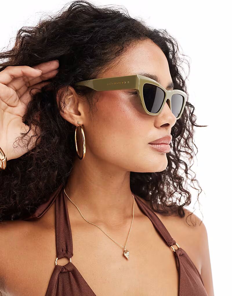

Солнцезащитные очки South Beach Cat Eye цвета хаки