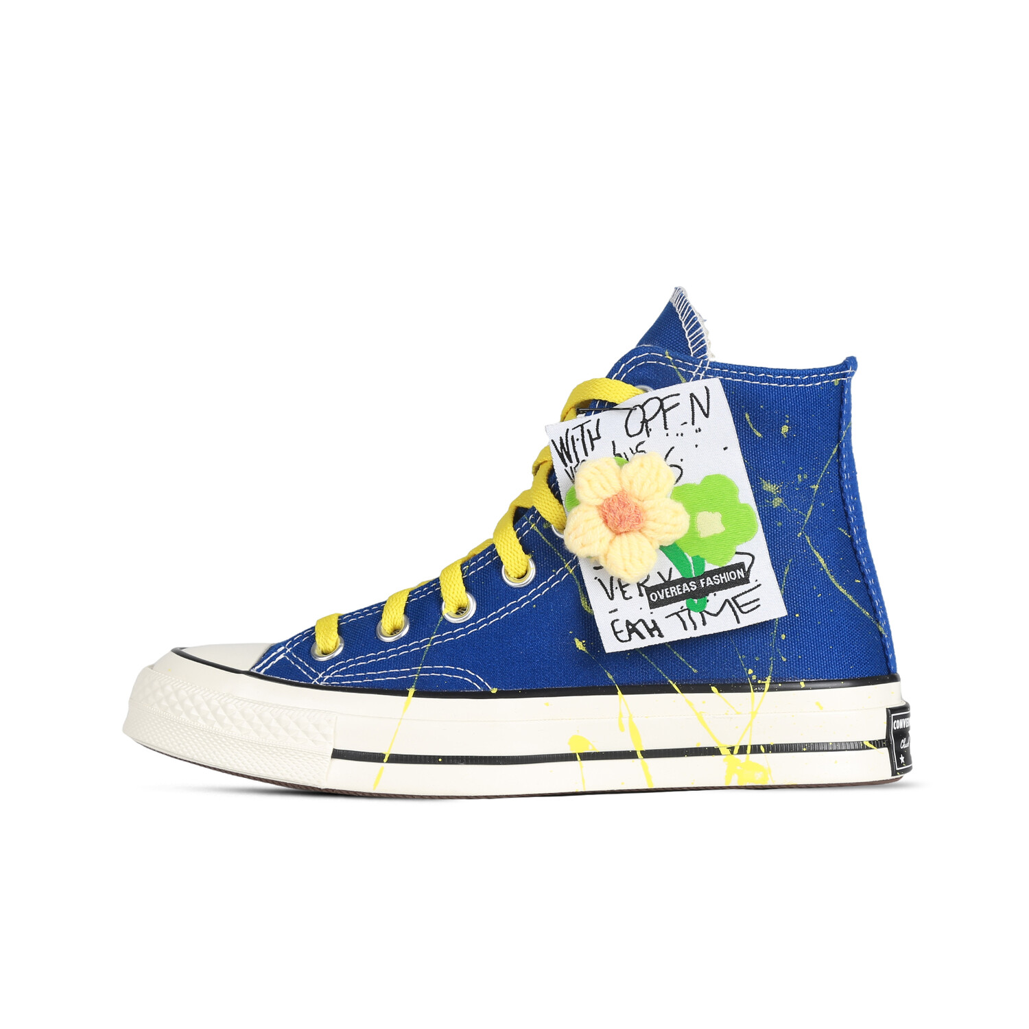 

1970-е годы. Кеды унисекс с высоким берцем, синие/желтые. Converse