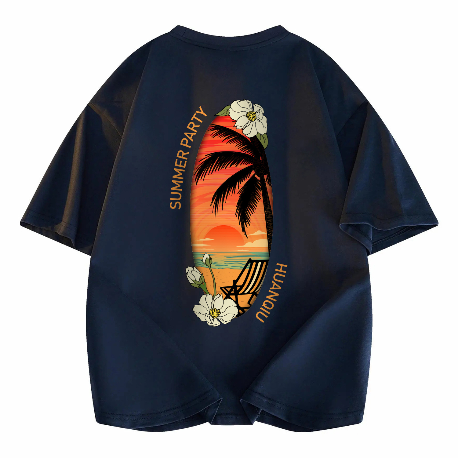 

Футболка Unisex Crew Neck Moderate Heavyweight HUANQIU, темно-синий