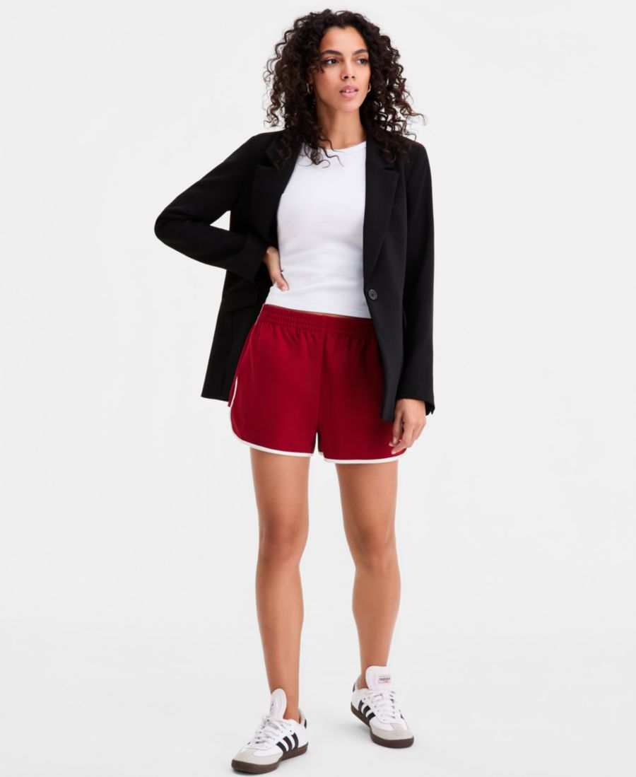 

Женские спортивные шорты с высокой посадкой и боковыми полосами Bar III, Carmine Red