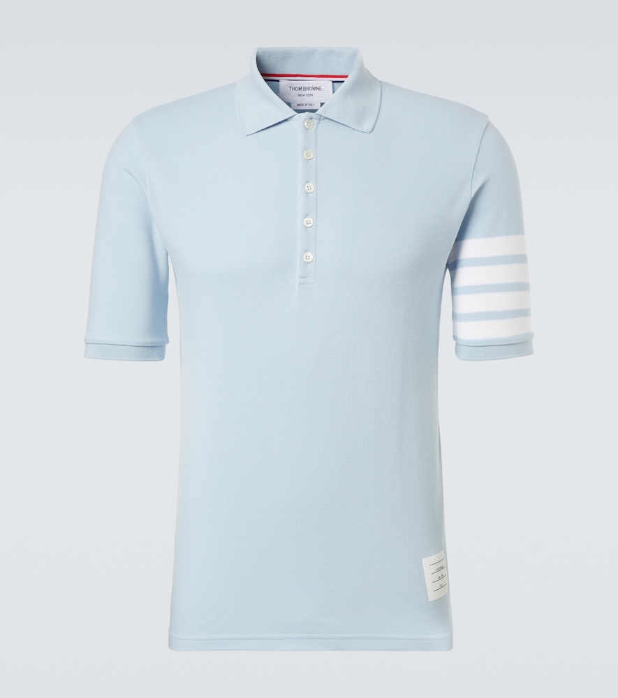 

Хлопковая поло с пике Thom Browne, Light Blue